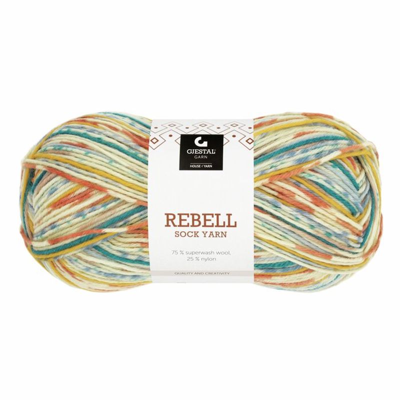 Rebell 9406 Oransje/Lys turkis print