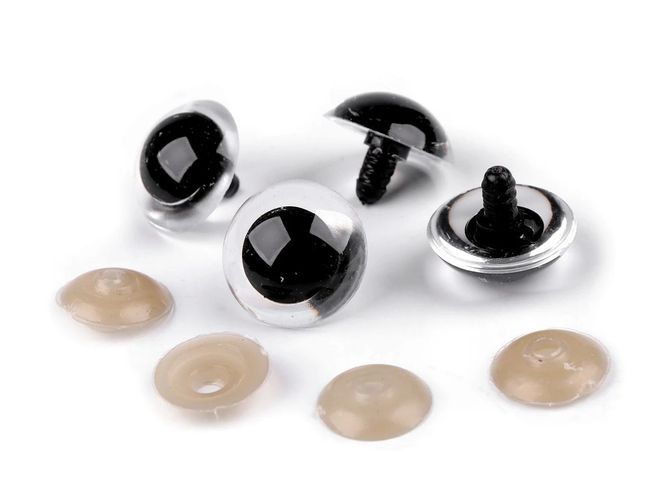 Hovedbilde Safety eyes / Bamseøyne 12 mm, transparent