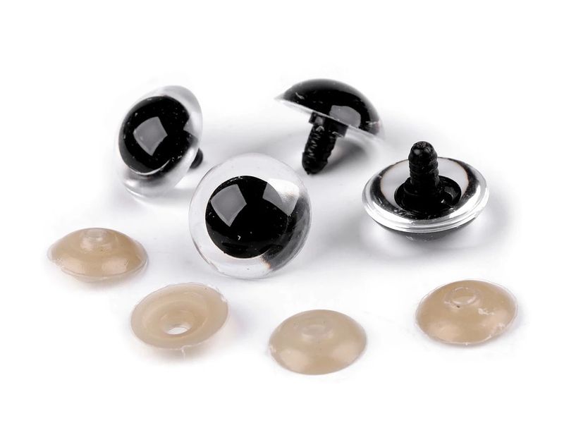 Safety eyes / Bamseøyne 12 mm, transparent